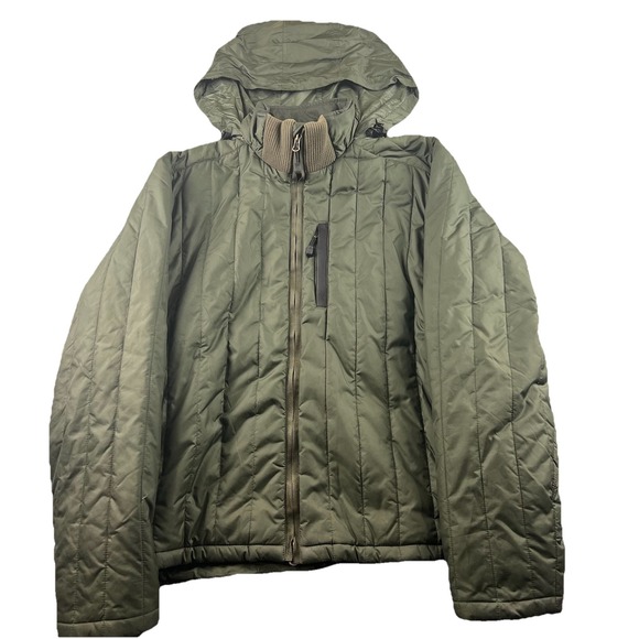 Vintage Polo Ralph Lauren Mens L Fleece Lined Olive Green Hooded Puffer Jacket